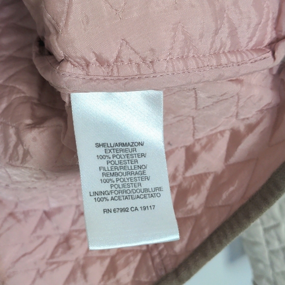 SIGRID OLSEN SPORT | Quilted Jacket | Cream Tan Trim | Size Medium - Picture 9 of 16